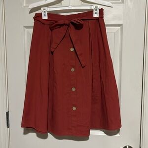 Red midi skirt